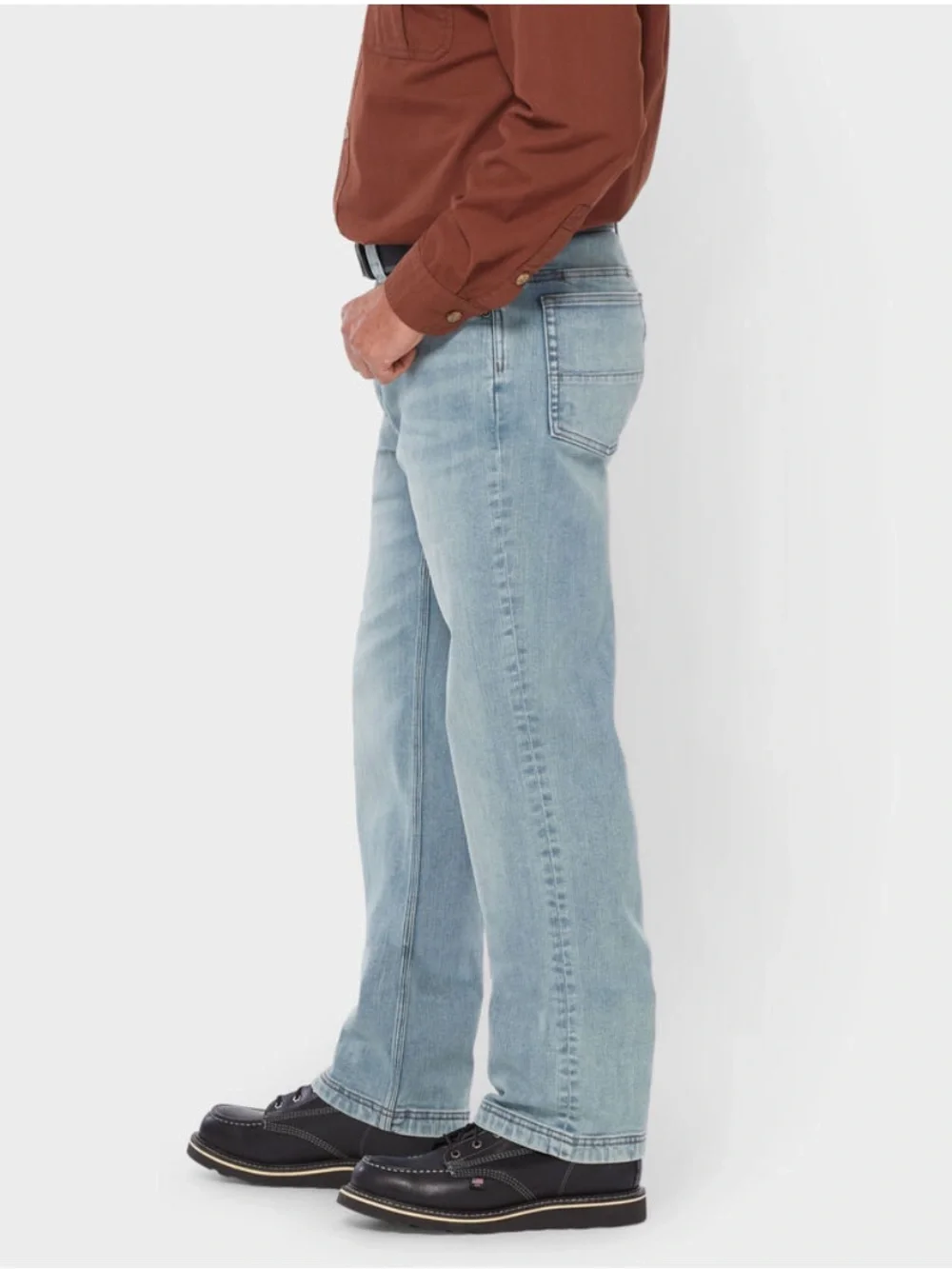 Duluth Ballroom Double Flex Relaxed Fit Jeans Light Wash Denim 46x30 NWT IN PKG